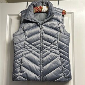 The North Face Metallic Gray Quilted Vest